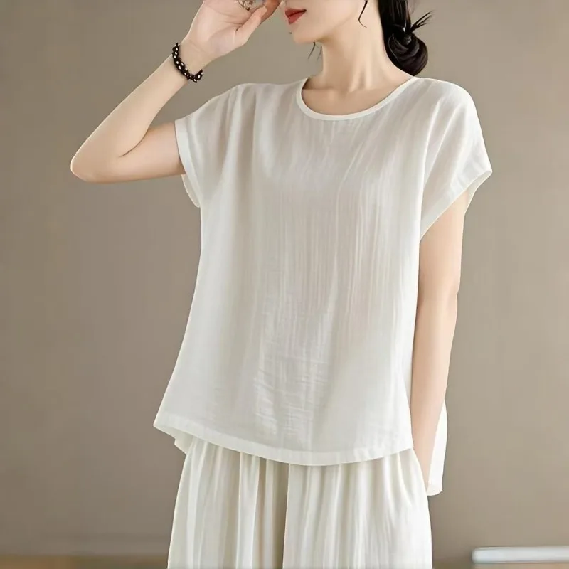 Women Clothes Summer Casual Fashion Solid Color Simplicity Loose O-neck Short Sleeve Women's T-Shirt All-match Temperament Tops
Women Clothes Summer Casual Fashion Solid Color Simplicity Loose O-neck Short Sleeve Women's T-Shirt All-match Temperament Tops