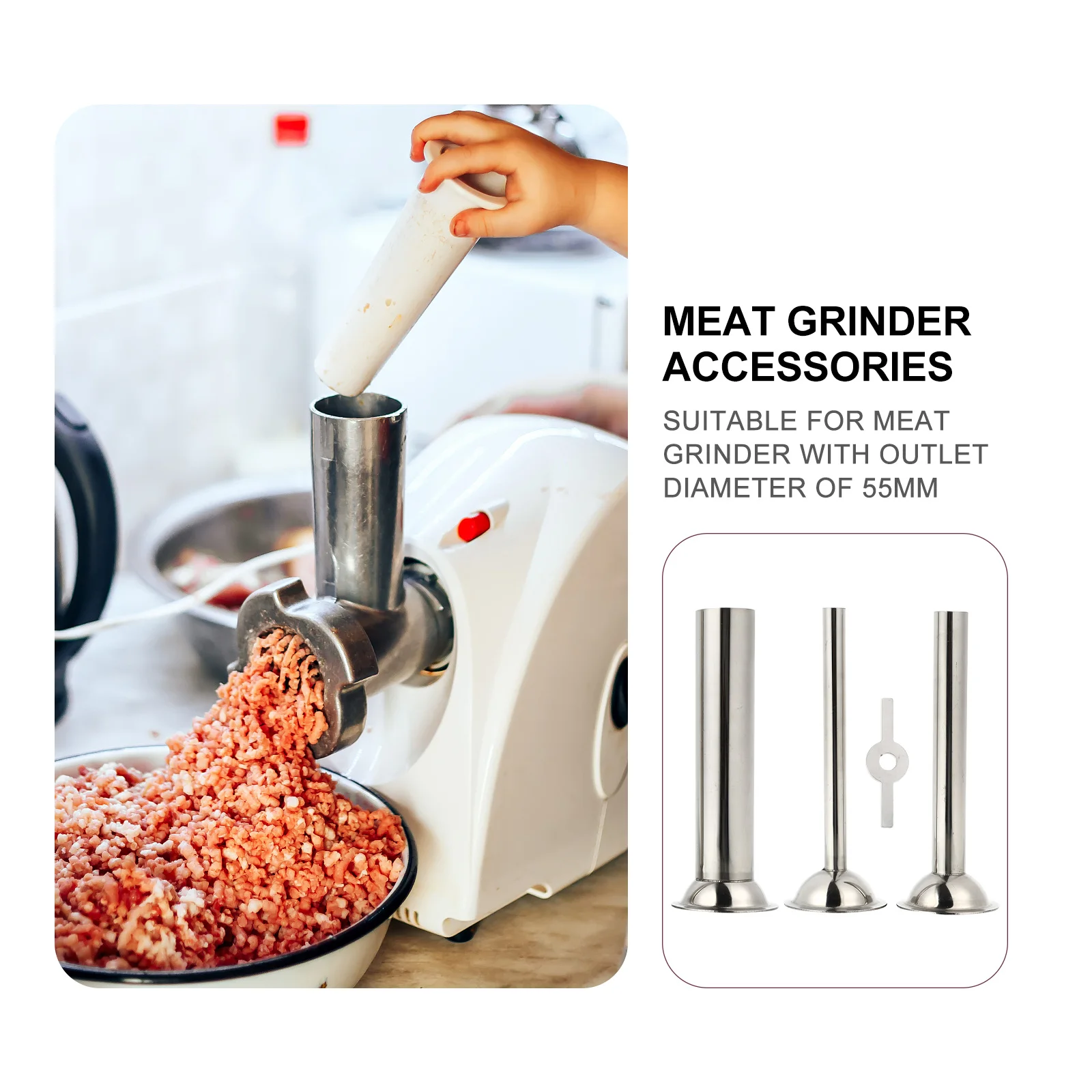 Stainless Steel Sausage Making Accessories High Funnel Processing Tools Sausage Filling Pipes For Various
Stainless Steel Sausage Making Accessories High Funnel Processing Tools Sausage Filling Pipes For Various