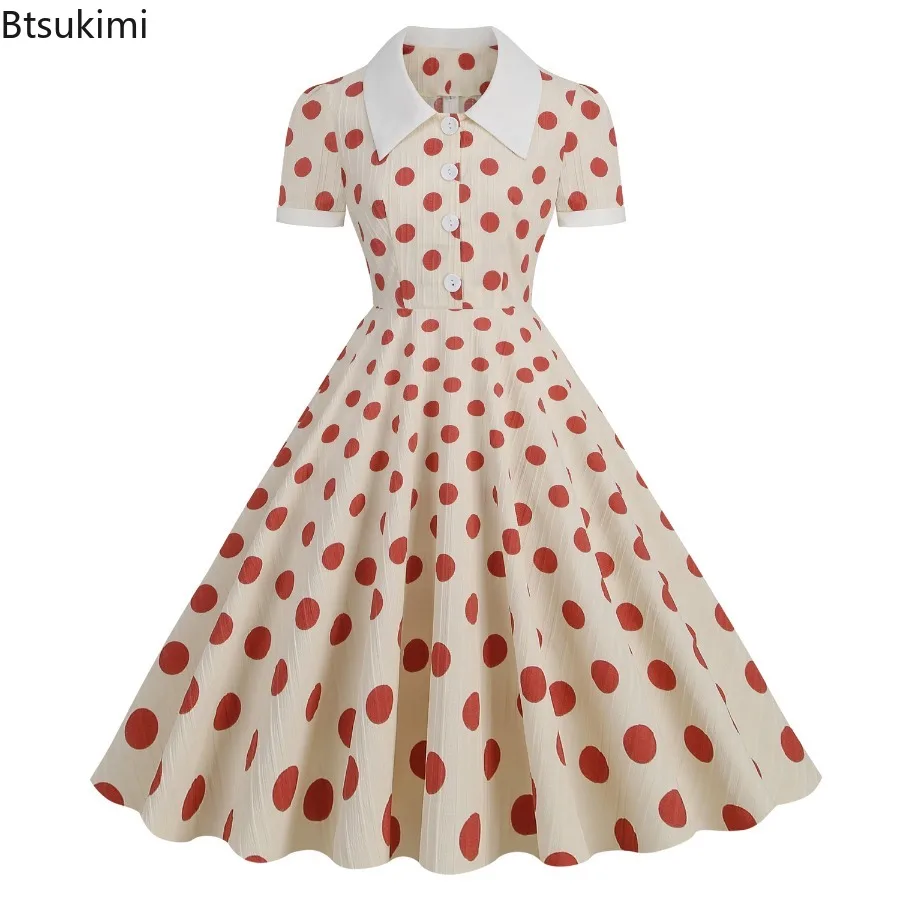 Новинка 2026, женское винтажное летнее платье с короткими рукавами в стиле Хепберн в стиле Харадзюку, ретро-платья в горошек с высокой талией для женщин
Новинка 2026, женское винтажное летнее платье с короткими рукавами в стиле Хепберн в стиле Харадзюку, ретро-платья в горошек с высокой талией для женщин