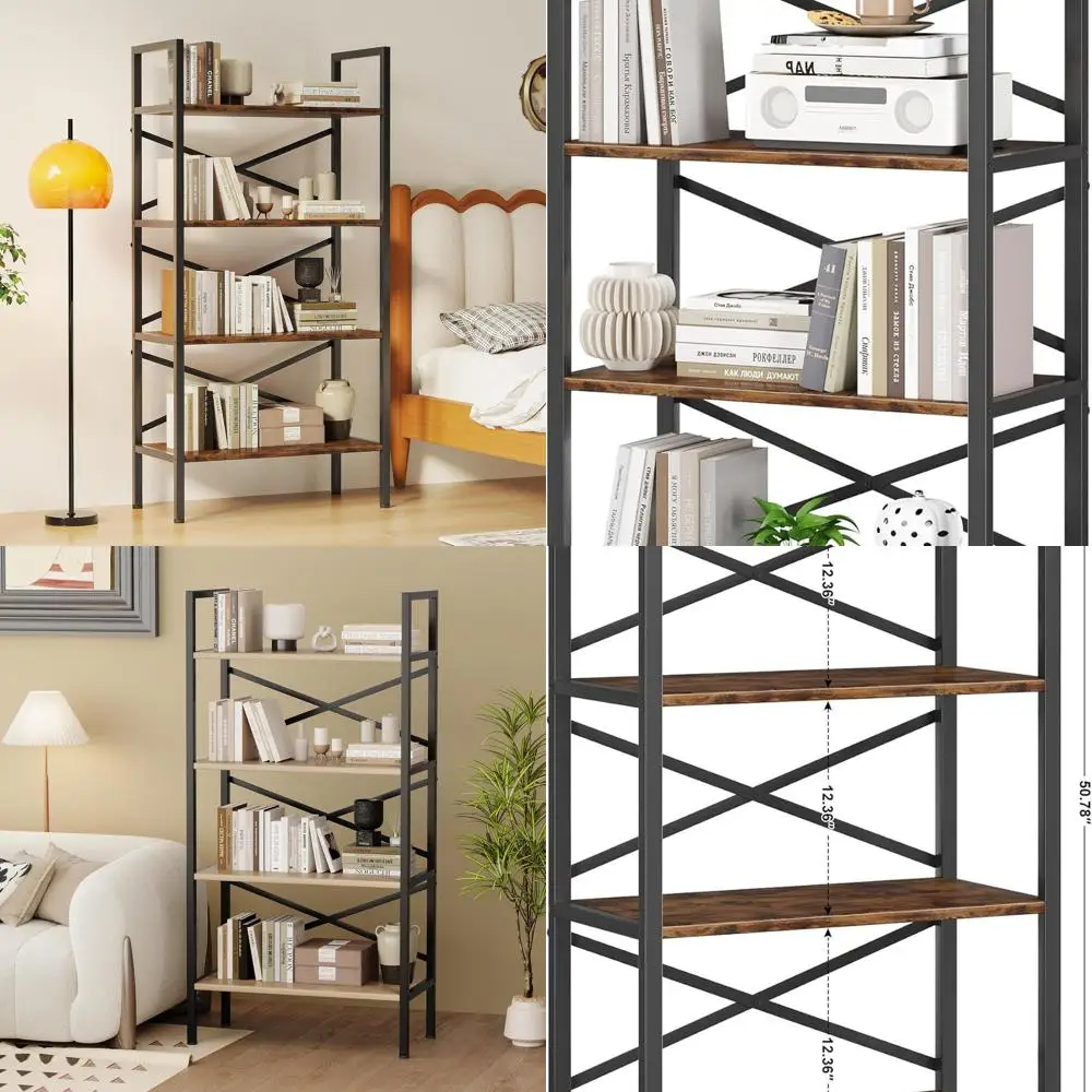 Compact 4-Tier Kids' Bookshelf, 23.6 Wide Storage Unit, Open Shelving for Home & Office, Rustic Brown
Compact 4-Tier Kids' Bookshelf, 23.6 Wide Storage Unit, Open Shelving for Home & Office, Rustic Brown