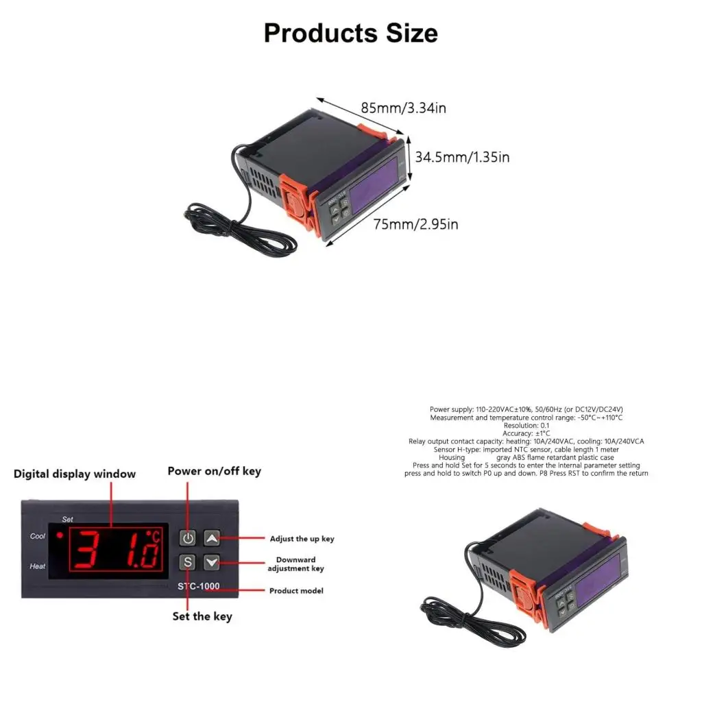 Digital Temperature Controller STC 1000 for Computer DIY Development Board ABS
Digital Temperature Controller STC 1000 for Computer DIY Development Board ABS