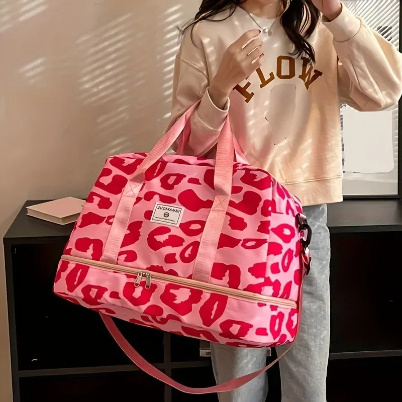 Large Capacity Nylon Travel Duffle Bag with Animal Print, Sports Gym Storage Bag, Portable Women'S Weekender Overnight Bag
Large Capacity Nylon Travel Duffle Bag with Animal Print, Sports Gym Storage Bag, Portable Women'S Weekender Overnight Bag