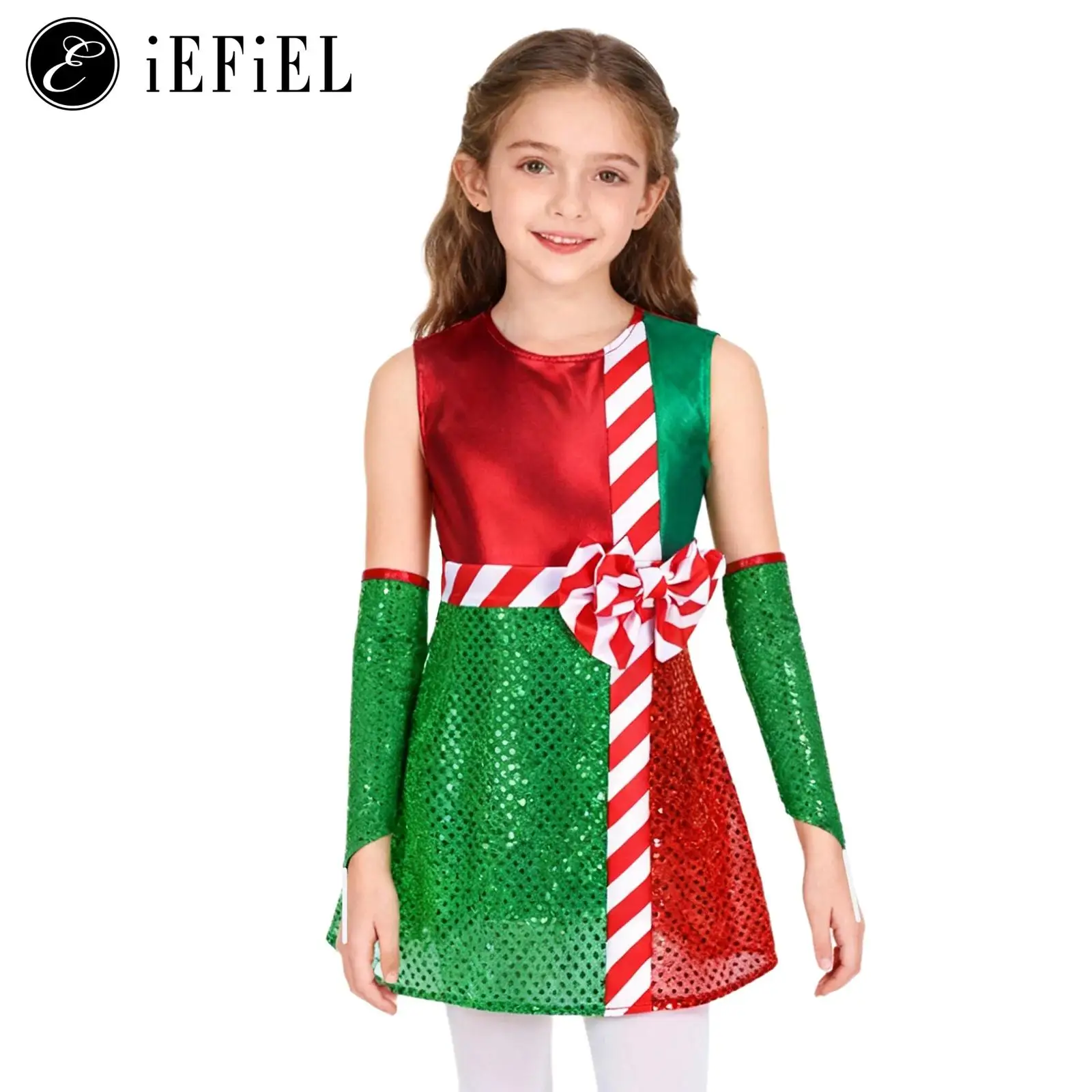 Girls Christmas Santa Claus Cosplay Dress Color Block Candy Cane Striped Costume Sequin Leotard Tutu Skirt Jumpsuit Oversleeves
Girls Christmas Santa Claus Cosplay Dress Color Block Candy Cane Striped Costume Sequin Leotard Tutu Skirt Jumpsuit Oversleeves