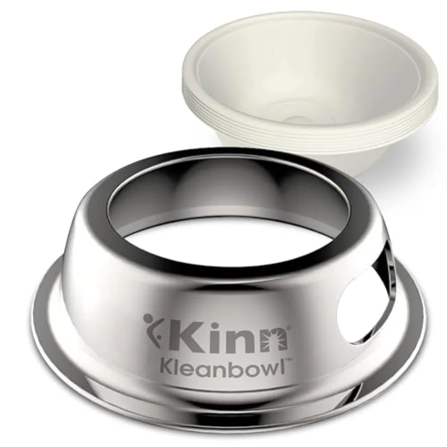 Kleanbowl Pet Bowl Stainl Steel Frame with Compostable Refills, Pack of 1 Spill-Proof Stable Disposable Dog Bowls for Easy Clea
Kleanbowl Pet Bowl Stainl Steel Frame with Compostable Refills, Pack of 1 Spill-Proof Stable Disposable Dog Bowls for Easy Clea