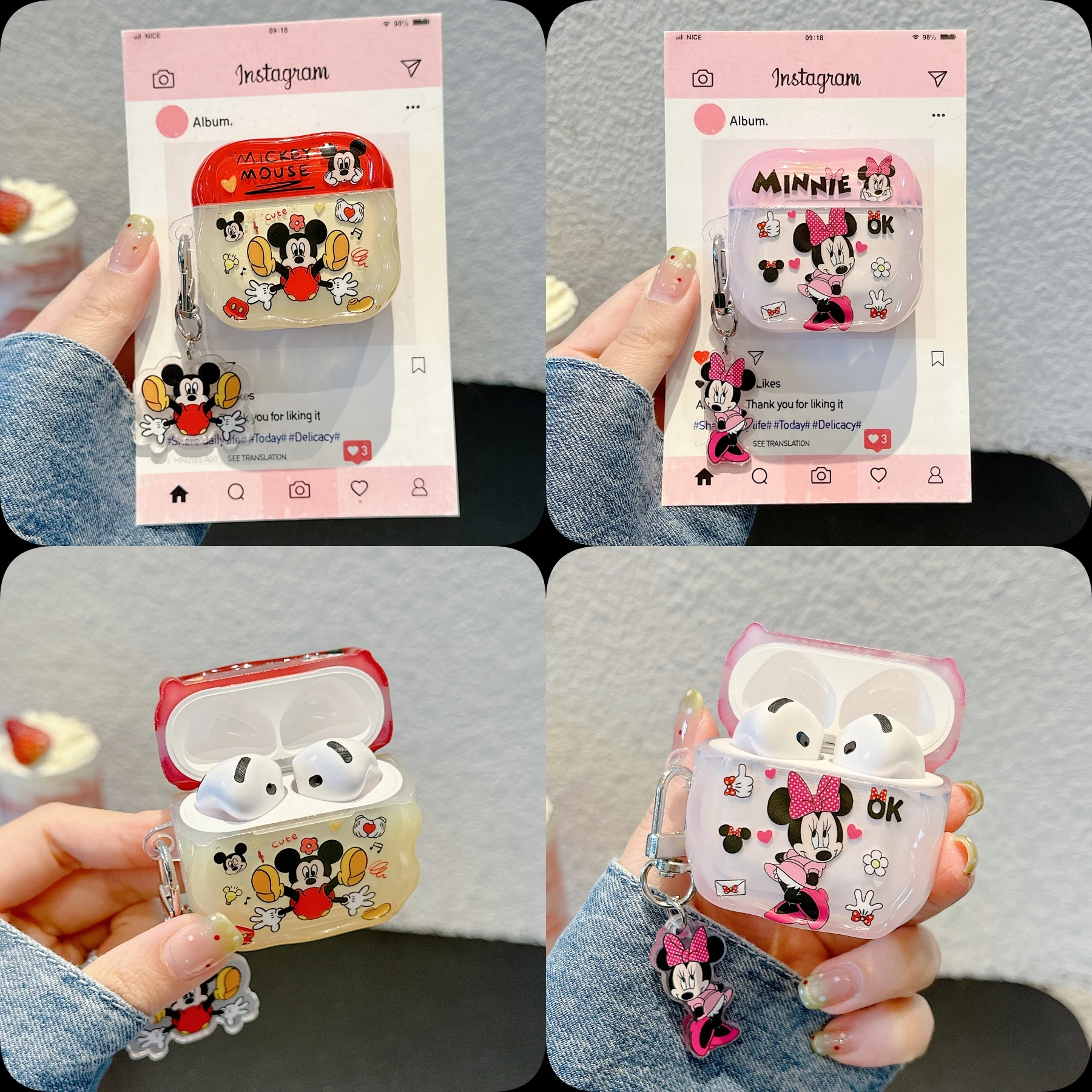 Popular Disney Cartoon Mickey Mouse&Minnie Mouse Couple Style Earphone Case For Airpods 1.2.3.4.Pro2 With Pendant Pretty Cover
Popular Disney Cartoon Mickey Mouse&Minnie Mouse Couple Style Earphone Case For Airpods 1.2.3.4.Pro2 With Pendant Pretty Cover