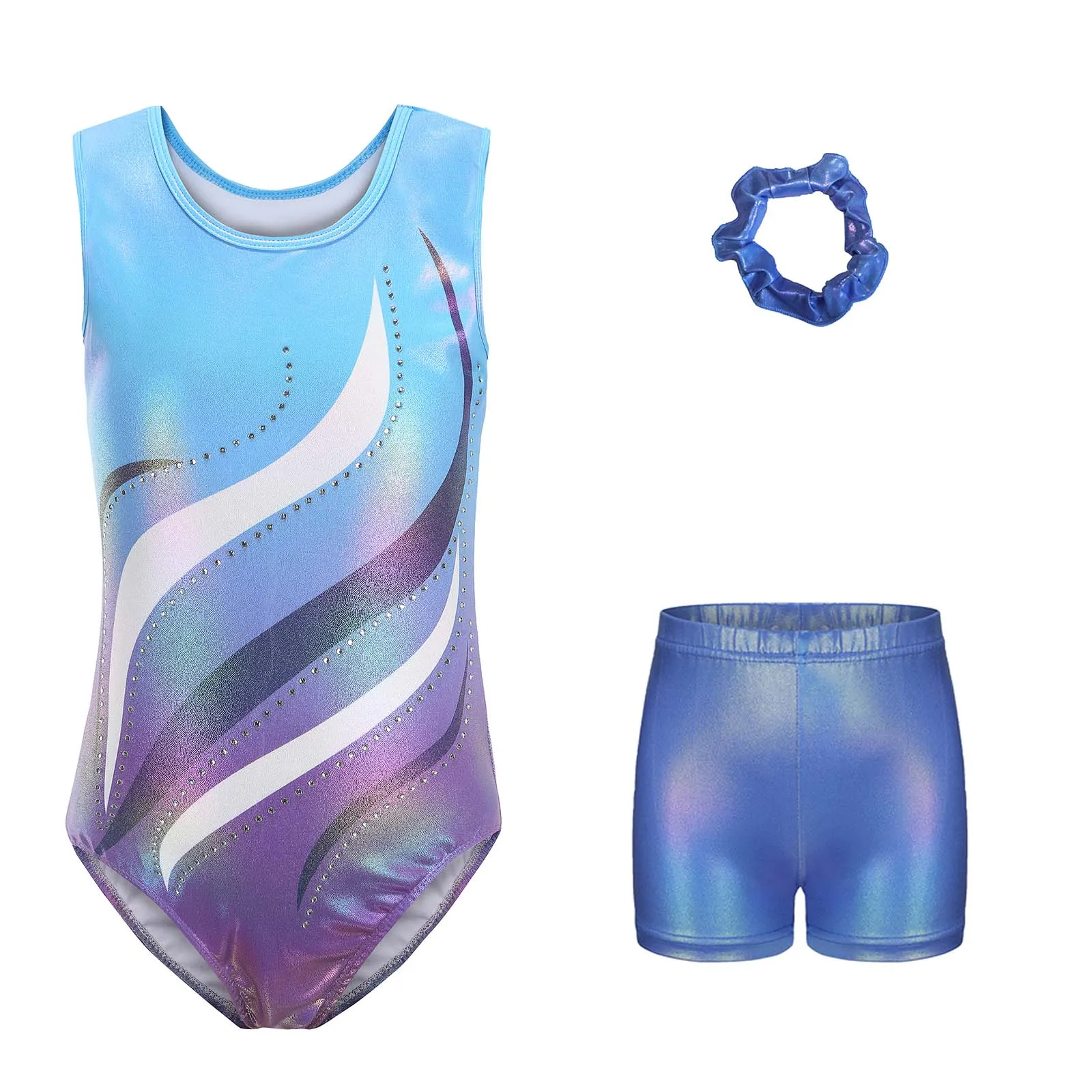 Baby Girls Gymnastics Dance Performance Outfit Sleeveless Gradient Color Leotard with Shorts And Hairband Acrobatics Dance Suits 
Baby Girls Gymnastics Dance Performance Outfit Sleeveless Gradient Color Leotard with Shorts And Hairband Acrobatics Dance Suits