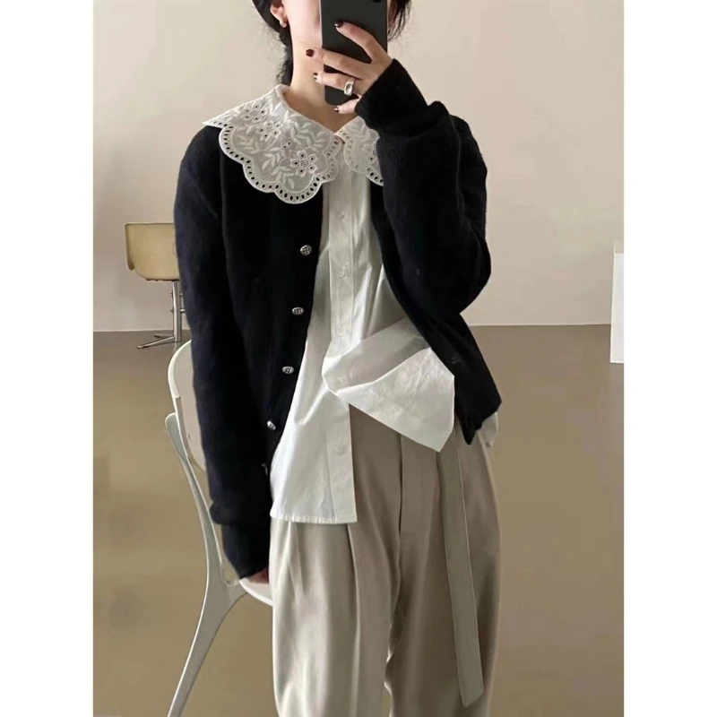Spring new loose long sleeved shirt with sweet and gentle design, niche doll collar top, women's shirt
Spring new loose long sleeved shirt with sweet and gentle design, niche doll collar top, women's shirt
