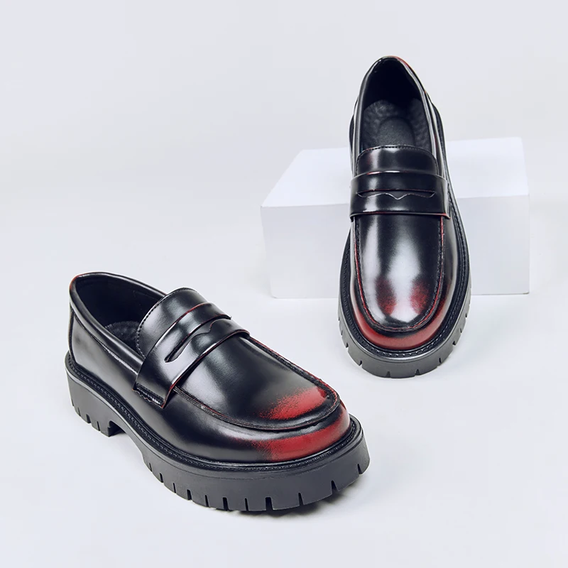 Mens Loafers Vintage Patina Chunky Platform Slip On Comfortable Height Increasing Round Toe Business Casual Leather Shoes
Mens Loafers Vintage Patina Chunky Platform Slip On Comfortable Height Increasing Round Toe Business Casual Leather Shoes