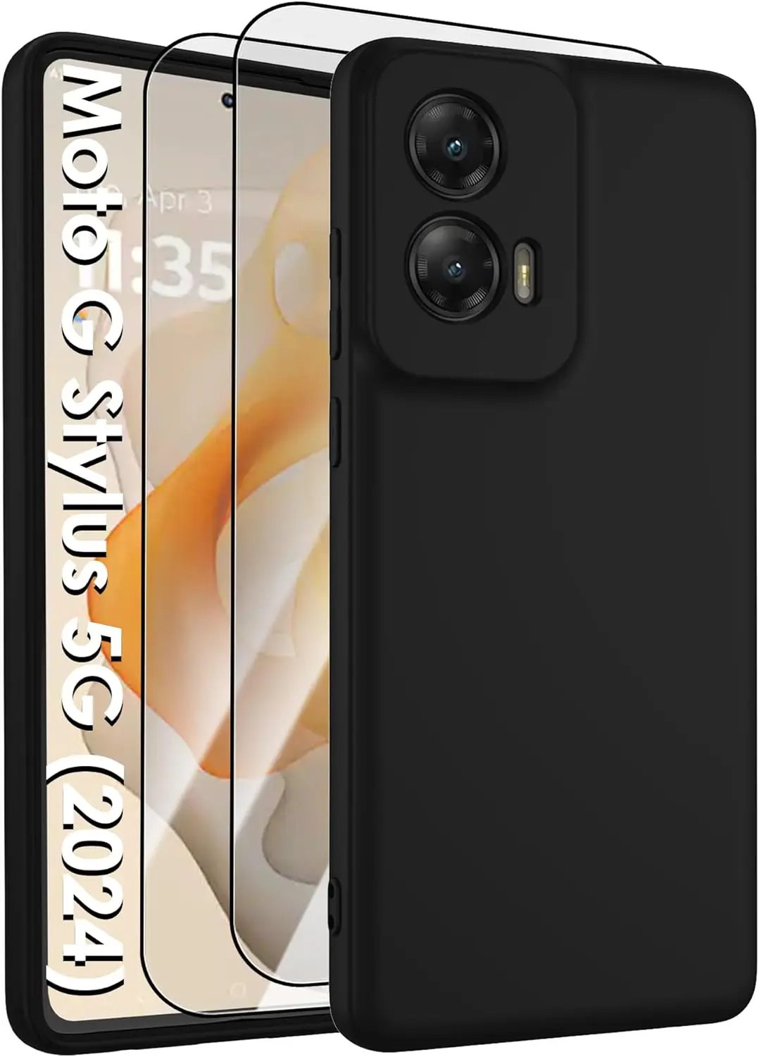 Silicone Case for G Stylus 5G 2024, Soft Anti-Scratch, 2 Screen Protectors, Camera Protection, Black
Silicone Case for G Stylus 5G 2024, Soft Anti-Scratch, 2 Screen Protectors, Camera Protection, Black