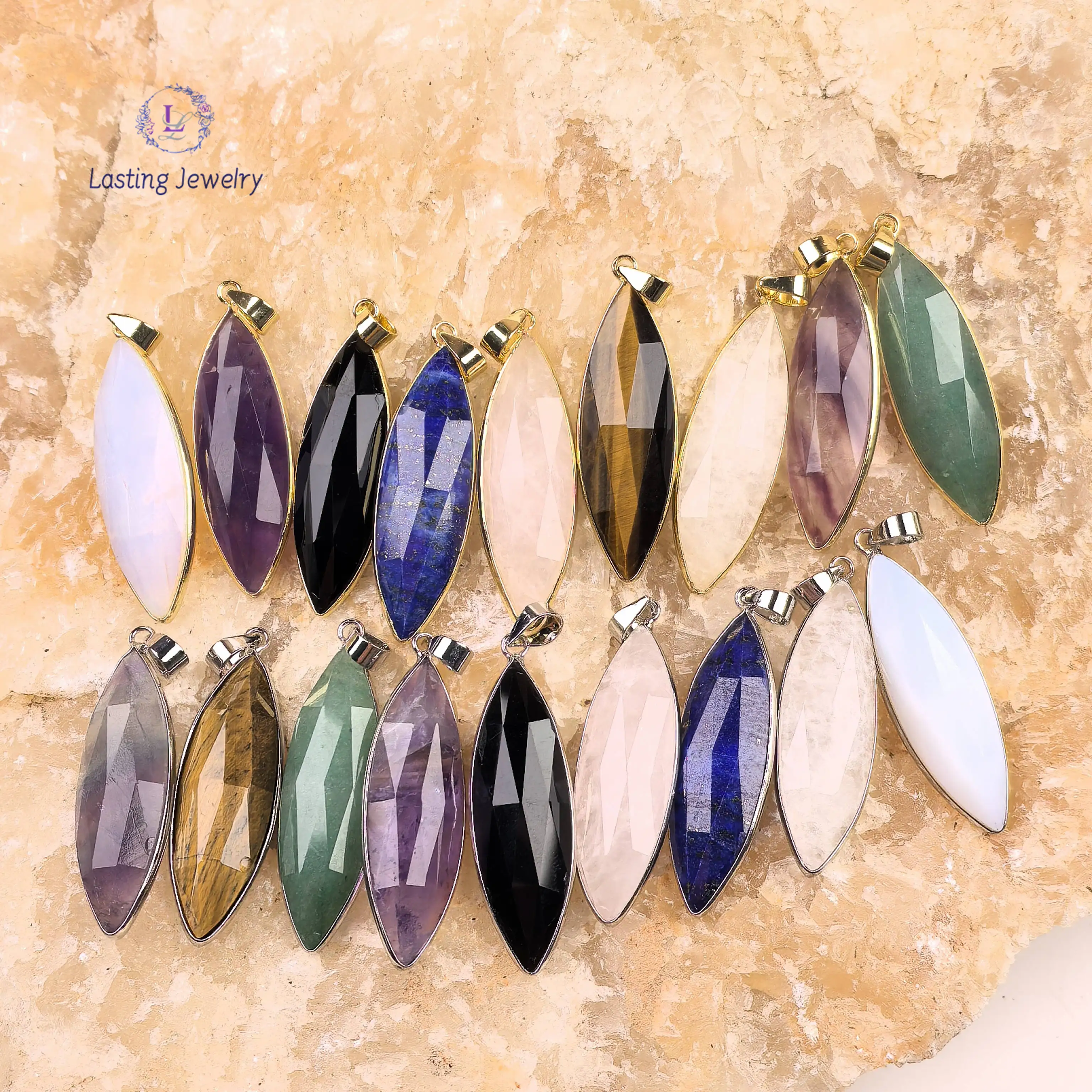 Plated Gold/Silver Horse's Eye Shape Gemstone Pendants,Energy Quartz Reiki Crystal Fluorite Amethyst Charms Necklace DIY Jewelry
Plated Gold/Silver Horse's Eye Shape Gemstone Pendants,Energy Quartz Reiki Crystal Fluorite Amethyst Charms Necklace DIY Jewelry