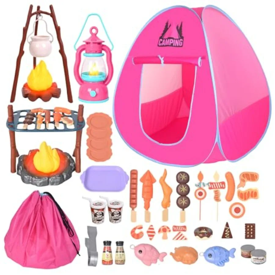 Camping Set with Play Tent, Campfire, Lantern, Indoor Outdoor Camping Set with Pop up Play Tent, Camping Toys Play Set for 3 4
Camping Set with Play Tent, Campfire, Lantern, Indoor Outdoor Camping Set with Pop up Play Tent, Camping Toys Play Set for 3 4