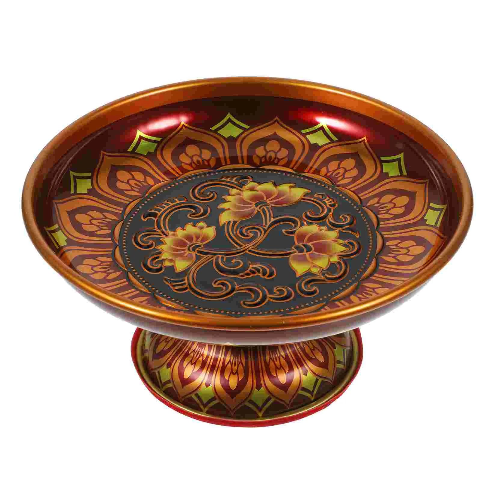 Decorative Bowl Fruit Plate Food Offering Tinplate Dried Tray for Altar Cake Pans
Decorative Bowl Fruit Plate Food Offering Tinplate Dried Tray for Altar Cake Pans