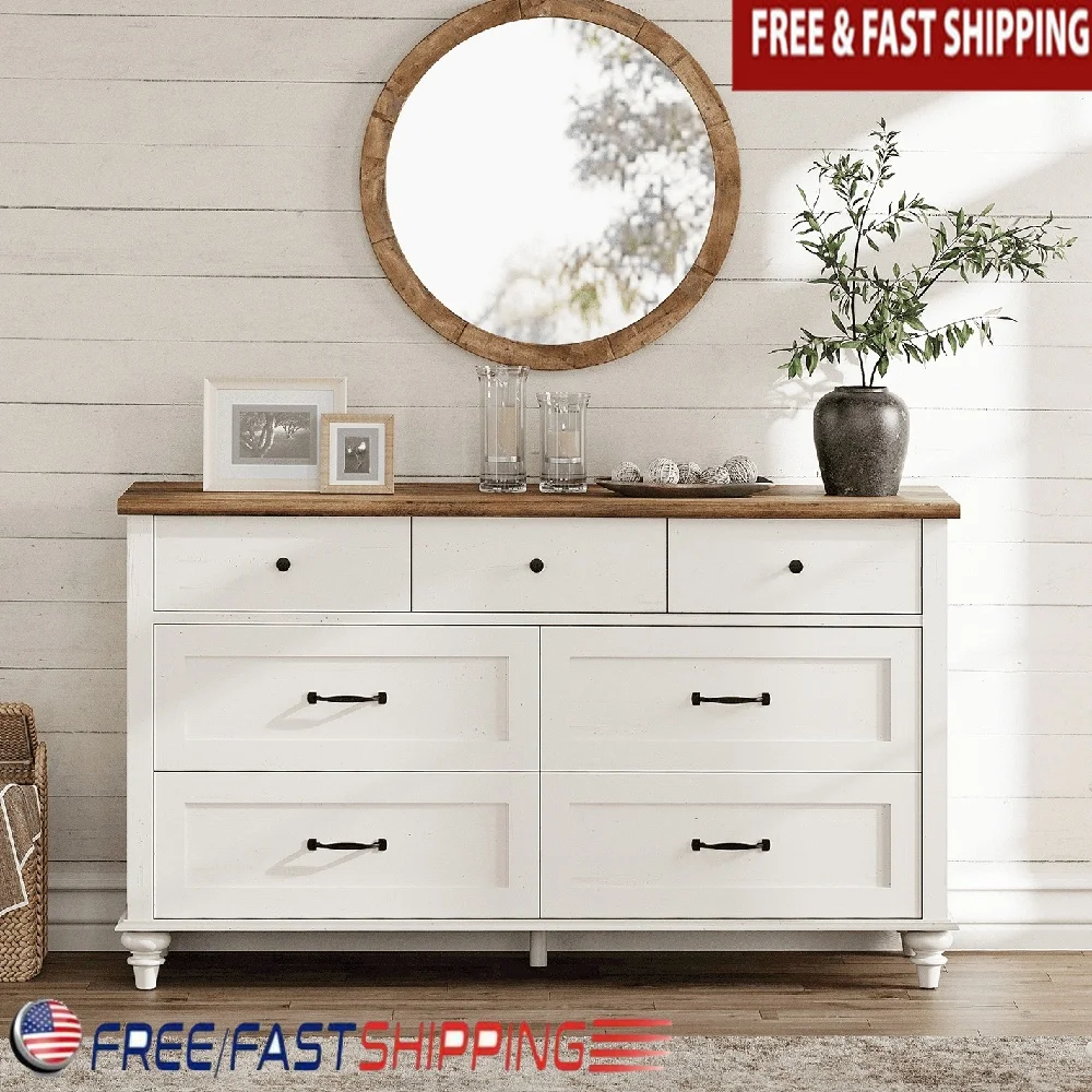 White 7 Drawer Dresser Chest Wooden Storage Solutions Anti-Tip Organizer Assembly Required Living Room Bedroom Nursery
White 7 Drawer Dresser Chest Wooden Storage Solutions Anti-Tip Organizer Assembly Required Living Room Bedroom Nursery