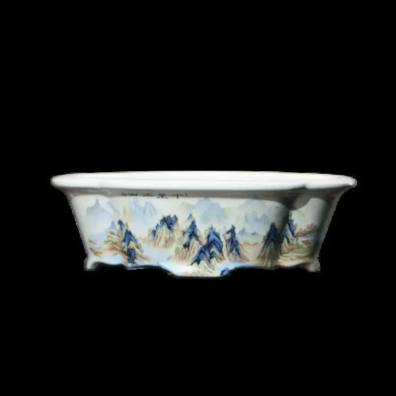 9.8" Purple Sand White Mud Glazed Pot Hand-painted Ceramic Bonsai Flowerpot
9.8" Purple Sand White Mud Glazed Pot Hand-painted Ceramic Bonsai Flowerpot