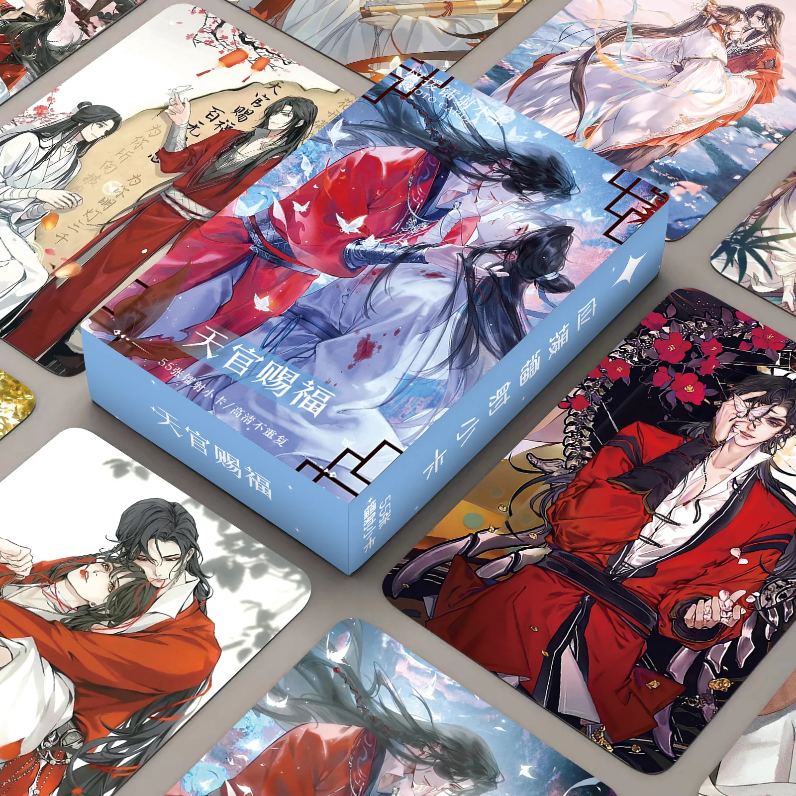 55pcs Heaven Official's Blessing Manga Laser Lomo Card Album Comic Characters Photocard Fans Collection Cards
55pcs Heaven Official's Blessing Manga Laser Lomo Card Album Comic Characters Photocard Fans Collection Cards
