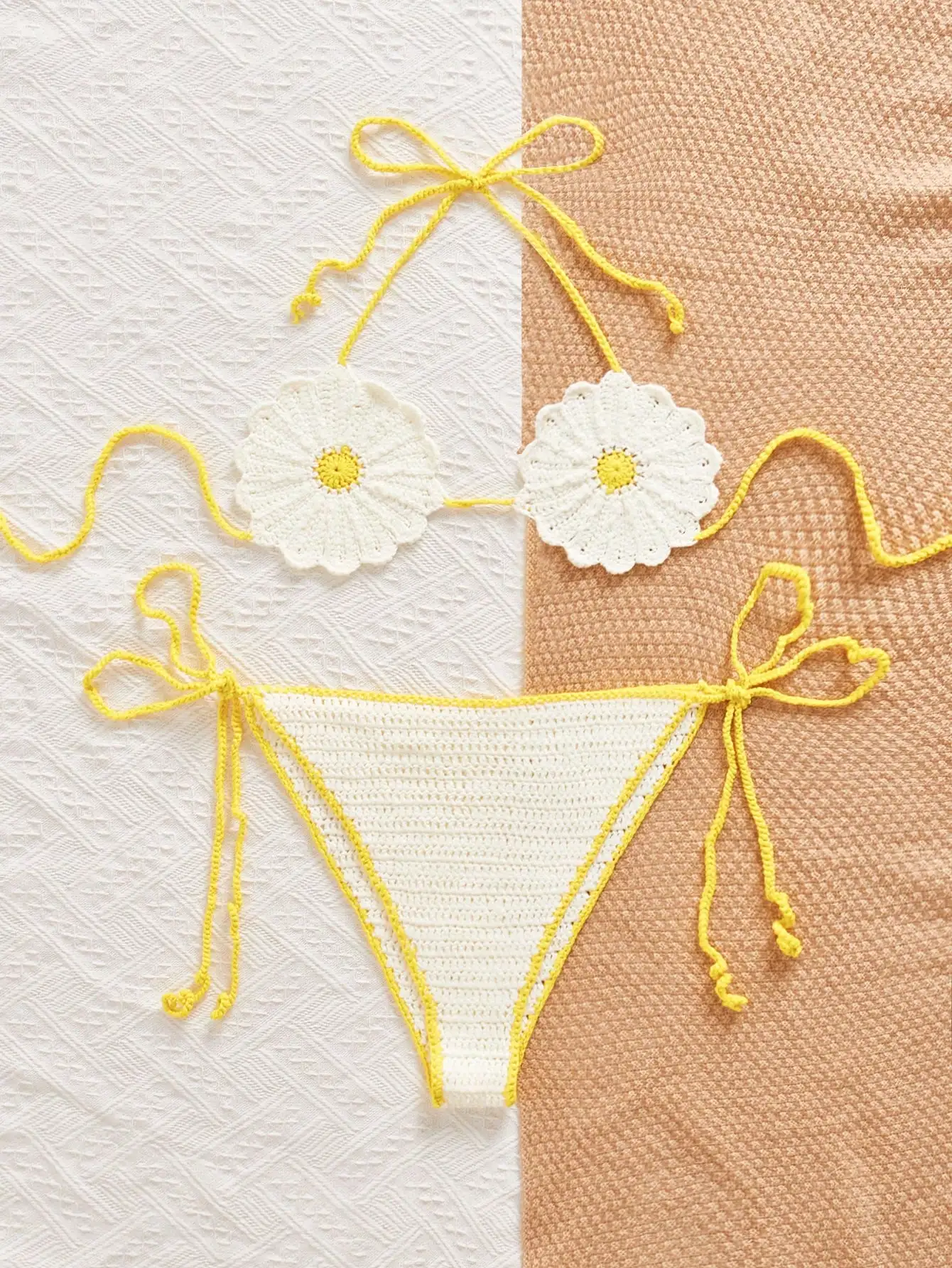 Handmade Crochet Daisy Flower Bikini Set Women Summer Beach Two Piece Swimsuit
Handmade Crochet Daisy Flower Bikini Set Women Summer Beach Two Piece Swimsuit