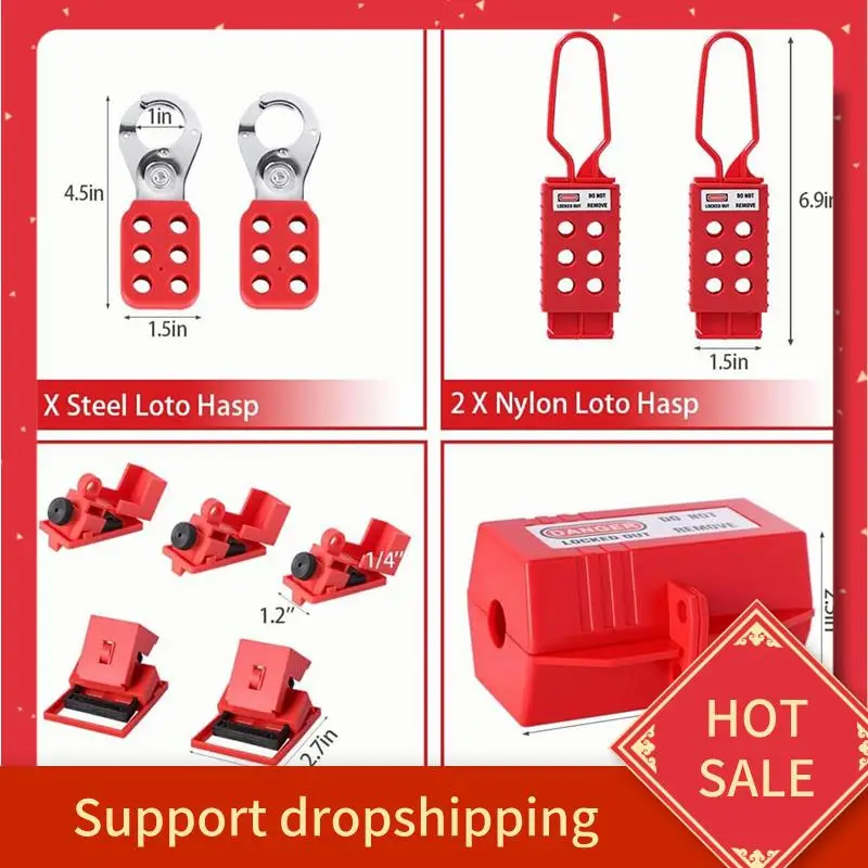 B44C Lockout Tagout Kit, Electrical Loto-Kit With Circuit Breaker Lockout, Lockout Hasps, Lock Out Tags Multi-Pole Breaker
B44C Lockout Tagout Kit, Electrical Loto-Kit With Circuit Breaker Lockout, Lockout Hasps, Lock Out Tags Multi-Pole Breaker
