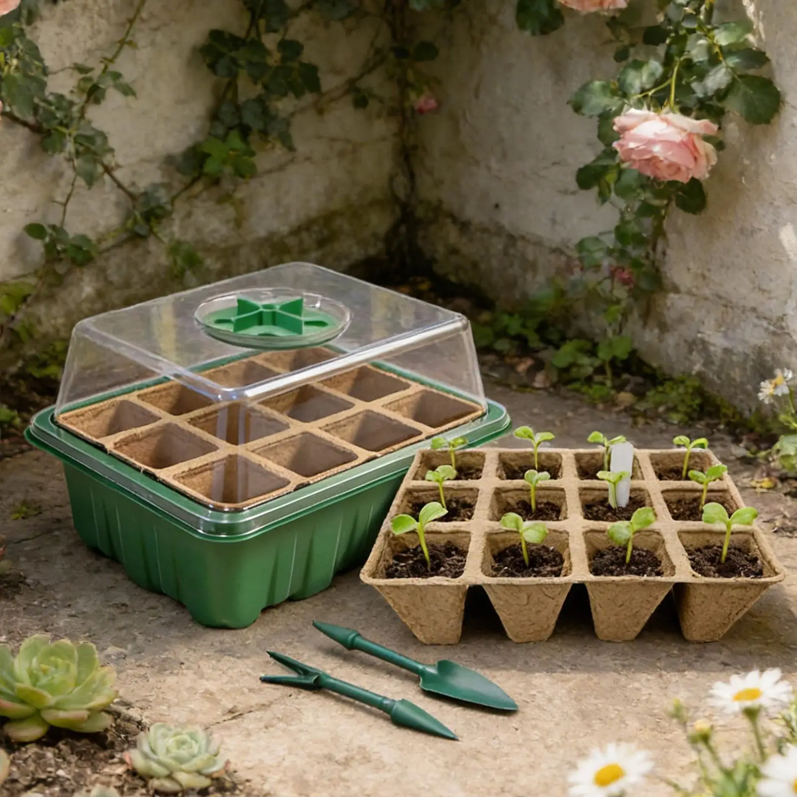 Plant Germination Tray 10-Piece With Drainage Holes 12-cell Plants Seedling Starting Tray Kit For Balcony Farm Apartment
Plant Germination Tray 10-Piece With Drainage Holes 12-cell Plants Seedling Starting Tray Kit For Balcony Farm Apartment