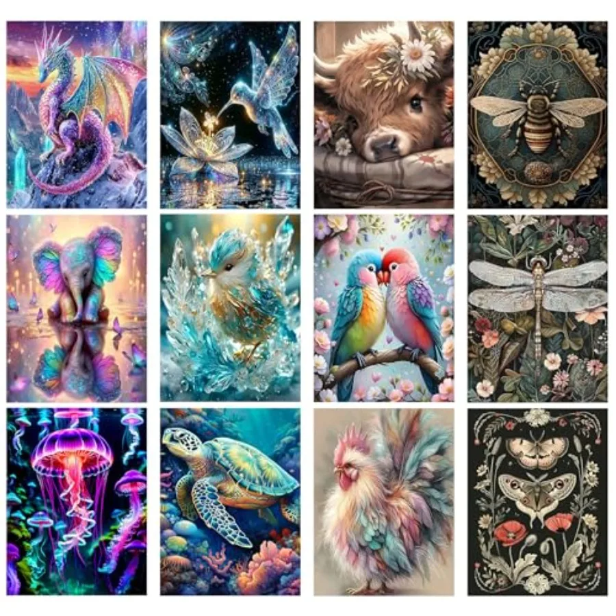 Multipack Diamond Art Kits for Adults, 12 Pack Animals Diamond Patg Kits for Adults, 5D DIY Round Dimond Gem Art Packs of 12, H
Multipack Diamond Art Kits for Adults, 12 Pack Animals Diamond Patg Kits for Adults, 5D DIY Round Dimond Gem Art Packs of 12, H