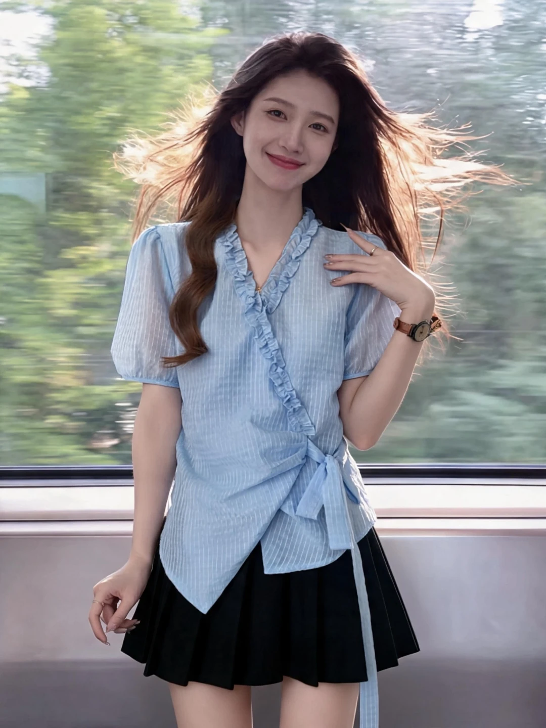 Slimming V-Neck Short Sleeve Shirt Women's Summer 2026 Large Size with Belt Asymmetrical Hemline Floral Print Casual Top
Slimming V-Neck Short Sleeve Shirt Women's Summer 2026 Large Size with Belt Asymmetrical Hemline Floral Print Casual Top