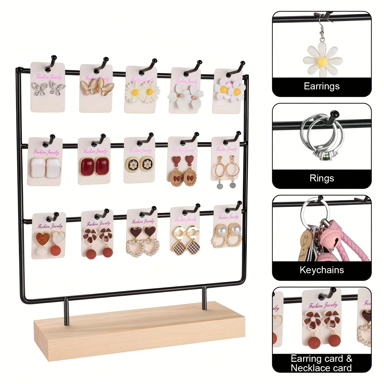 One Heavy-duty Metal Jewelry Display Stand with Velcro Closure - A Modern Retail or Home Organizer, A Space-saving Rectangular
One Heavy-duty Metal Jewelry Display Stand with Velcro Closure - A Modern Retail or Home Organizer, A Space-saving Rectangular