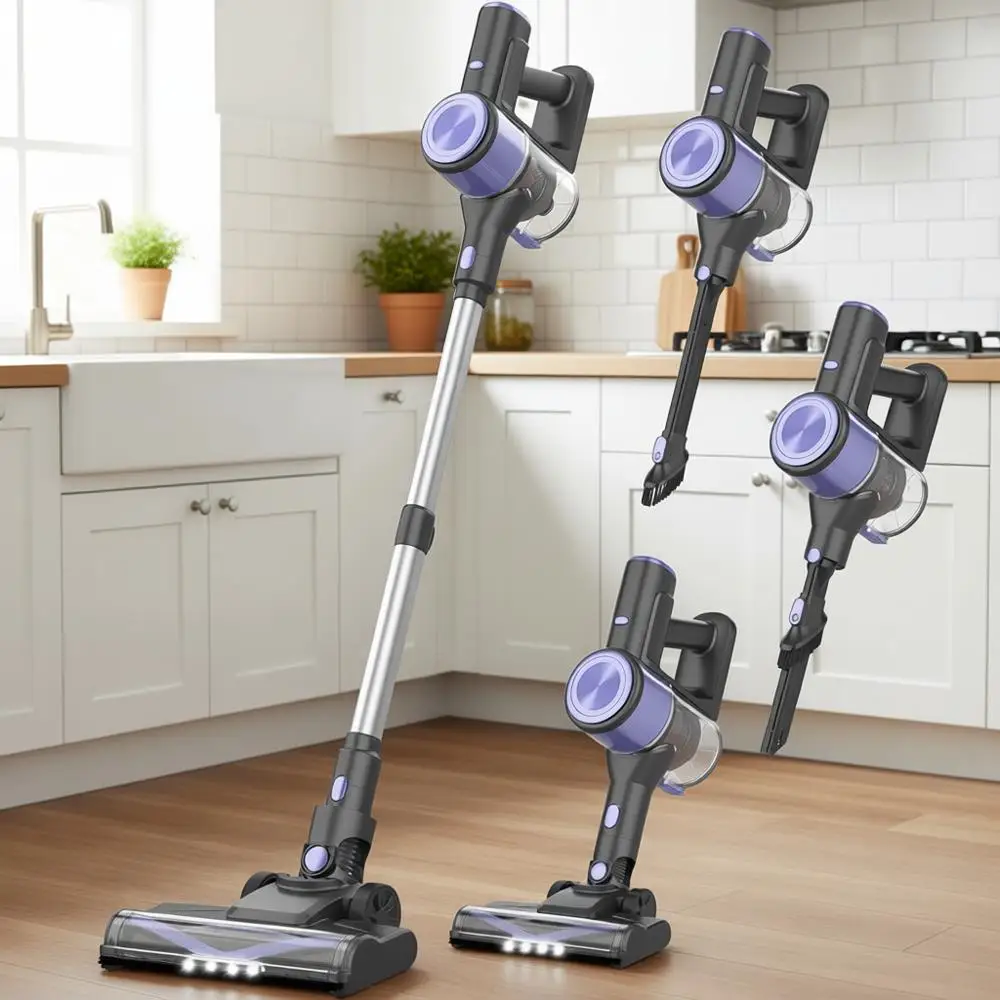 Upgraded Lightweight Stick Vacuum Cleaner, Max 45mins Runtime, Powerful Suction, Self-Standing, Rechargeable Vacuum for Hard Flo
Upgraded Lightweight Stick Vacuum Cleaner, Max 45mins Runtime, Powerful Suction, Self-Standing, Rechargeable Vacuum for Hard Flo