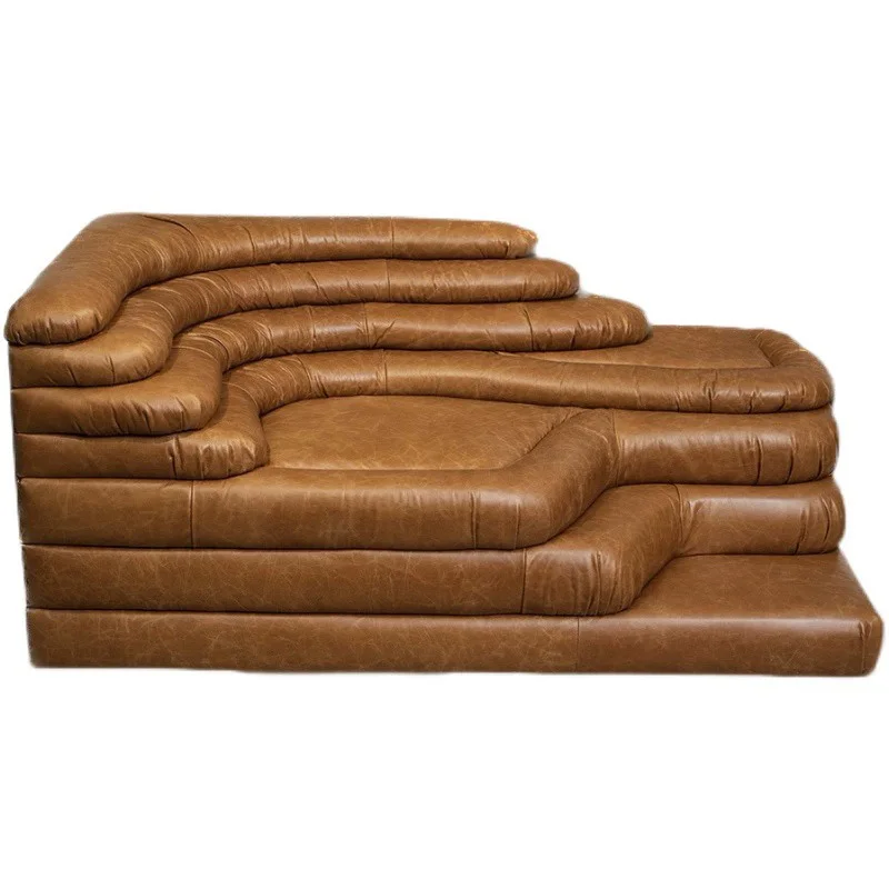 Medieval oil wax leather hill terraced sofa, leather beauty salon special-shaped module, combined retro creativity
Medieval oil wax leather hill terraced sofa, leather beauty salon special-shaped module, combined retro creativity