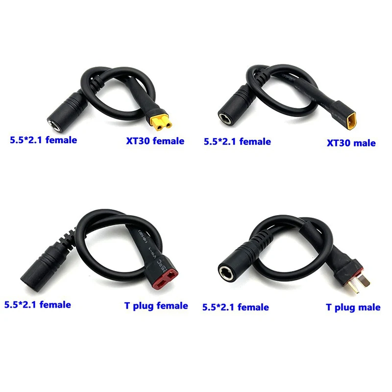 1PCS XT30 T Plug Female Male To DC 5.5*2.1mm Connector Battery Charging Adapter Cable Conversion Wire for DC Power Charger
1PCS XT30 T Plug Female Male To DC 5.5*2.1mm Connector Battery Charging Adapter Cable Conversion Wire for DC Power Charger