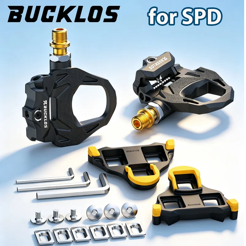 BUCKLOS Anti-slip Bicycle Pedals for SPD-SL Road Bike Clipless Pedals with 6 Degree Cleats Ultralight Bike Pedal Cycling Parts
BUCKLOS Anti-slip Bicycle Pedals for SPD-SL Road Bike Clipless Pedals with 6 Degree Cleats Ultralight Bike Pedal Cycling Parts