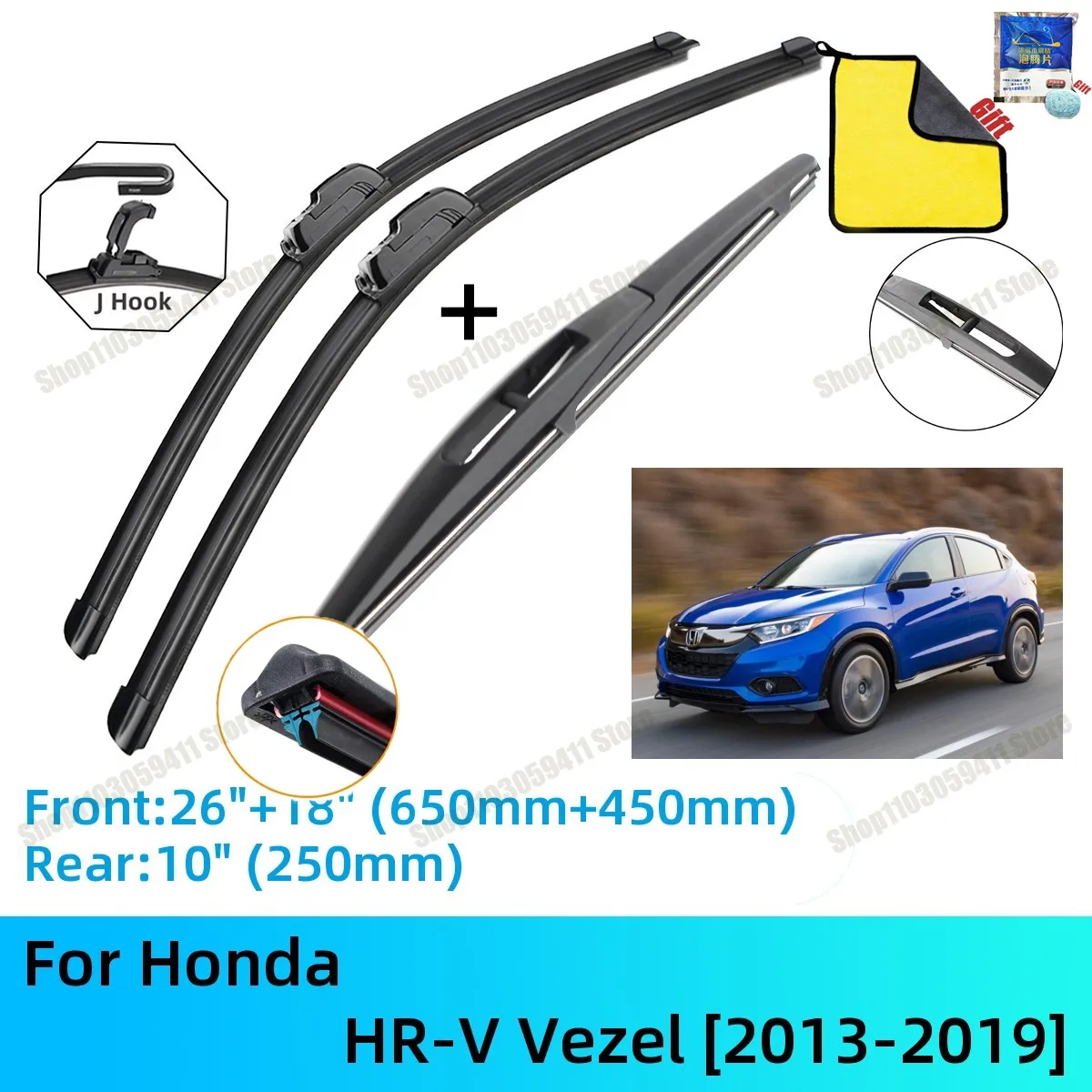 For Honda HR-V Vezel Front Rear Wiper Blades Set Windshield Windscreen Car Accessories For J U Hook 2013-2019
For Honda HR-V Vezel Front Rear Wiper Blades Set Windshield Windscreen Car Accessories For J U Hook 2013-2019