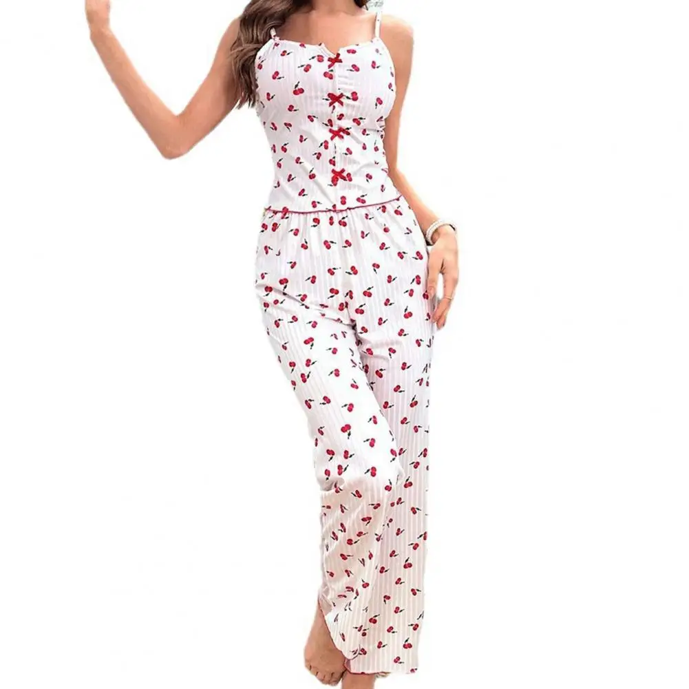 Women's Lace Splicing Pajama Set Heart Print Vest Mesh Patchwork Trousers Set for Summer Loungewear Sleepwear
Women's Lace Splicing Pajama Set Heart Print Vest Mesh Patchwork Trousers Set for Summer Loungewear Sleepwear