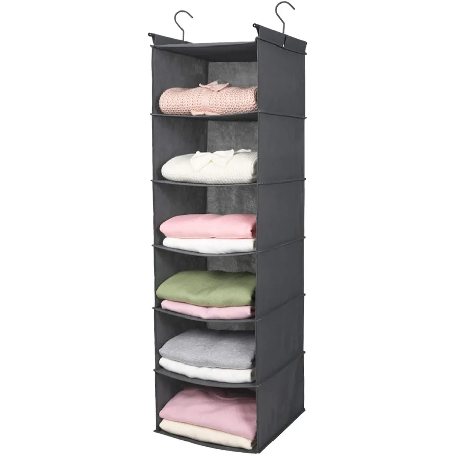 6 Tier Shelf Hanging Closet Organizer Closet Hanging Shelf with 2 Sturdy Hooks for Storage Foldable Grey
6 Tier Shelf Hanging Closet Organizer Closet Hanging Shelf with 2 Sturdy Hooks for Storage Foldable Grey