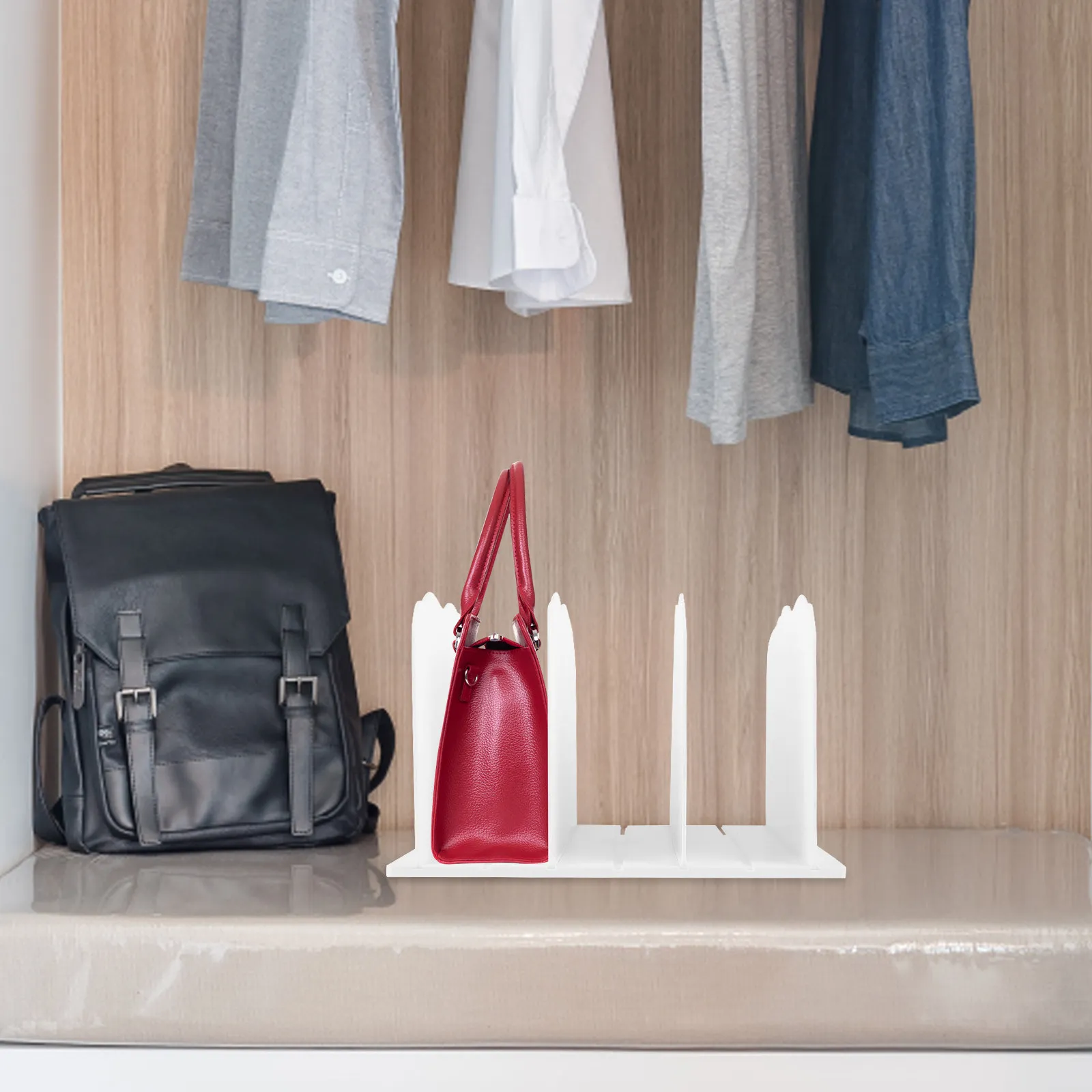 Plastic Storage Organizer Adjustable Handbag Sorter Bag Holder Closet Shelf Rack Bag Organization Stand Desktop Book Organizer
Plastic Storage Organizer Adjustable Handbag Sorter Bag Holder Closet Shelf Rack Bag Organization Stand Desktop Book Organizer