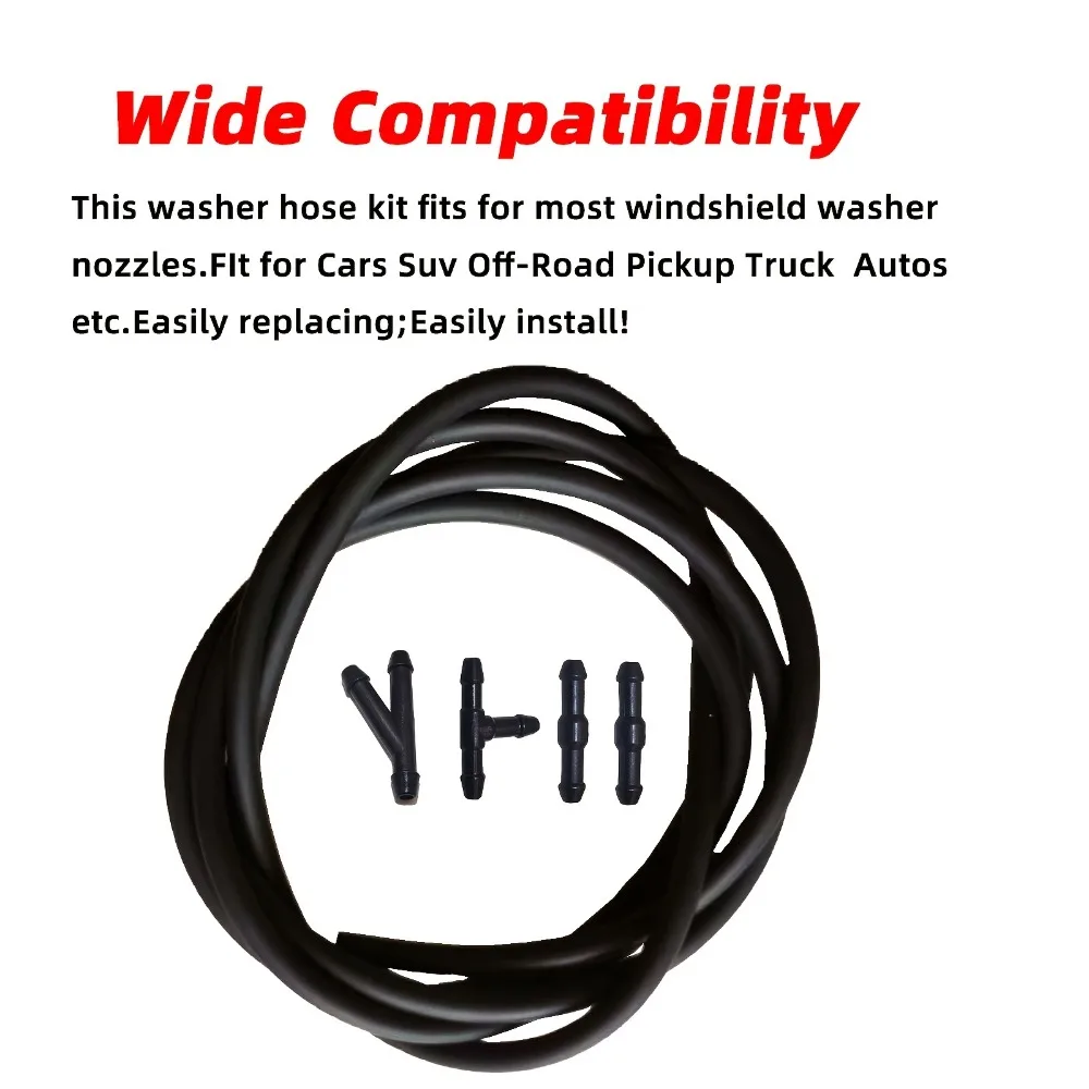 2M Windshield Washer Hose Kit with 4 Connectors, Universal Tube for Car Washer Pump & Nozzle Installation
2M Windshield Washer Hose Kit with 4 Connectors, Universal Tube for Car Washer Pump & Nozzle Installation
