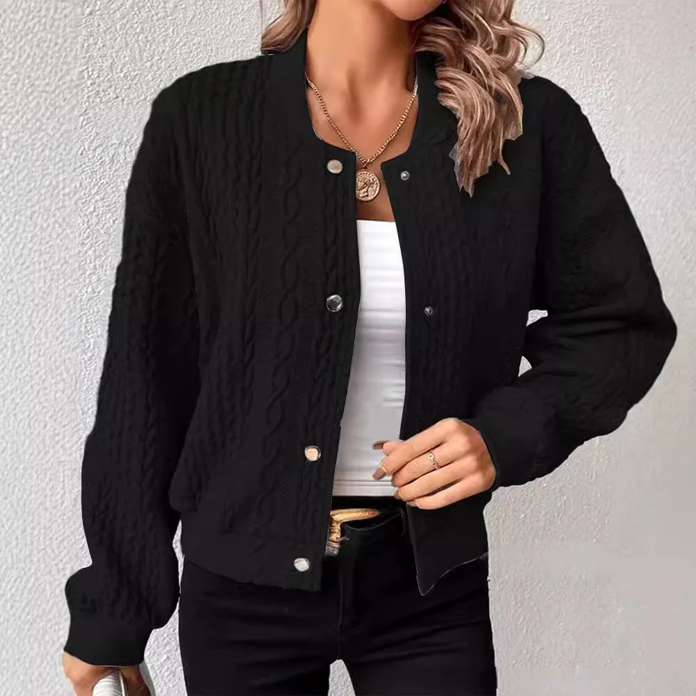2025 Cross border European and American New Women's solid color long-sleeve Fashion Cardigan Button Top Jacket Coat Women
2025 Cross border European and American New Women's solid color long-sleeve Fashion Cardigan Button Top Jacket Coat Women