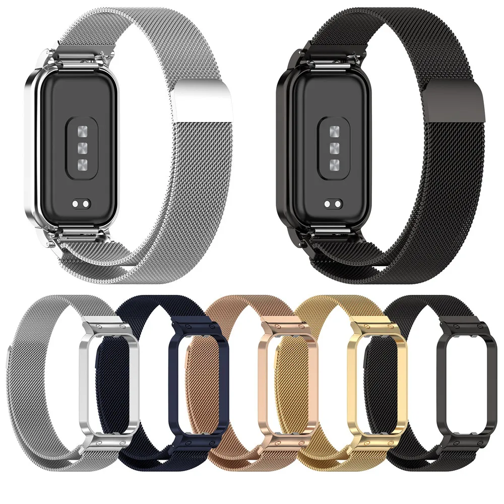 Ремешок из нержавеющей стали для Xiaomi smart Band 8, активный сменный Браслет с рамкой и магнитной застежкой для часов
Ремешок из нержавеющей стали для Xiaomi smart Band 8, активный сменный Браслет с рамкой и магнитной застежкой для часов