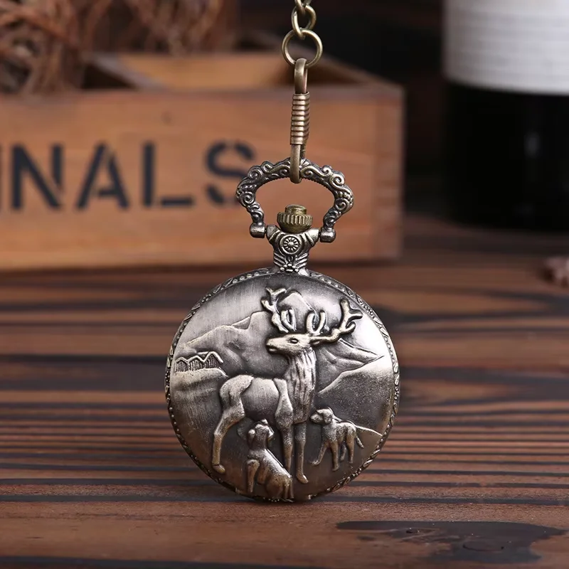 1093pocket watch cute deer Vintage large thick ch
1093pocket watch cute deer Vintage large thick ch