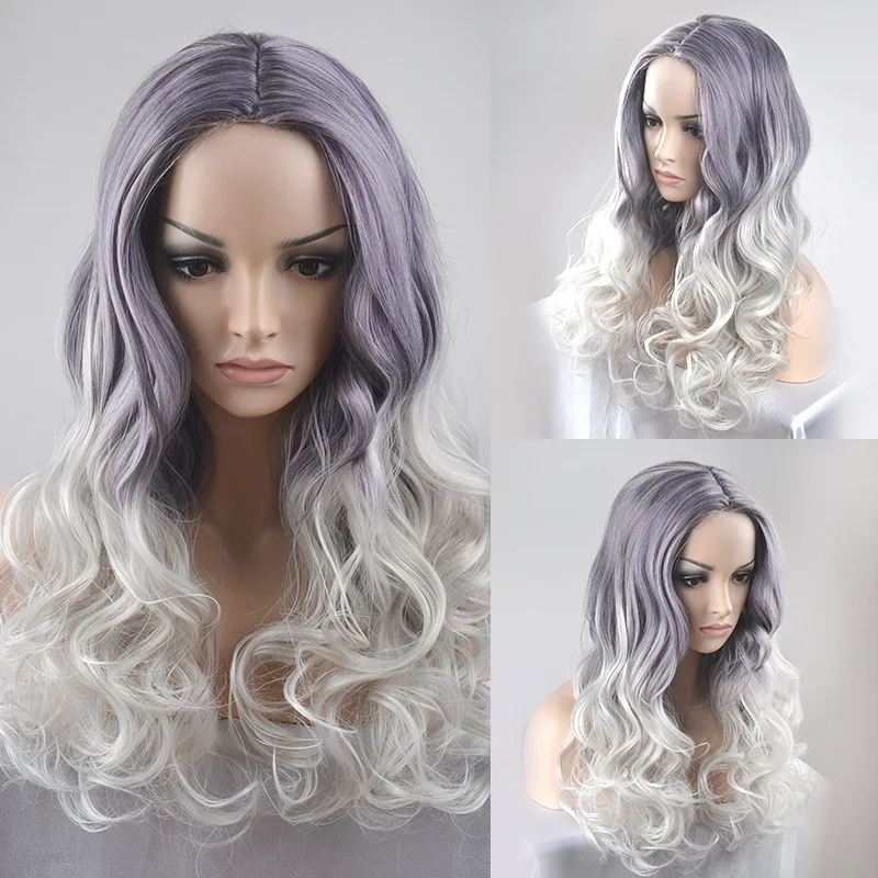 Purple Mixed Blonde gradient femininity long curly hair new high-temperature silk chemical fiber wig fluffy pear roll wig
Purple Mixed Blonde gradient femininity long curly hair new high-temperature silk chemical fiber wig fluffy pear roll wig