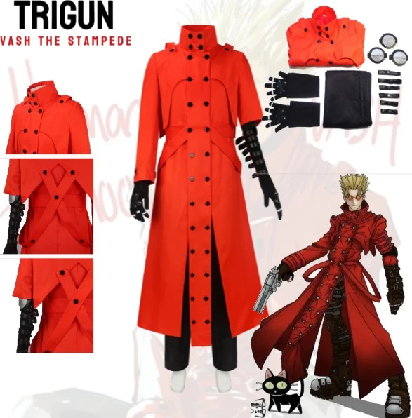 Vash The Stampede Cosplay Costume Trigun Stampede Full Set Red Coat Outfit for Halloween Stage Performance
Vash The Stampede Cosplay Costume Trigun Stampede Full Set Red Coat Outfit for Halloween Stage Performance