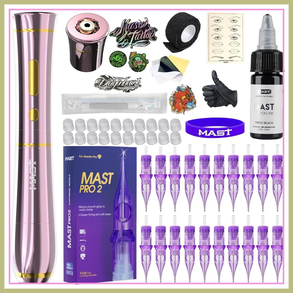 Cordless Rotary Tattoo Pen Kit for Eyebrows, Lips, Eyeliner - 20Pcs Cartridge Needles, Lightweight, 2.5mm Stroke, Low Noise
Cordless Rotary Tattoo Pen Kit for Eyebrows, Lips, Eyeliner - 20Pcs Cartridge Needles, Lightweight, 2.5mm Stroke, Low Noise