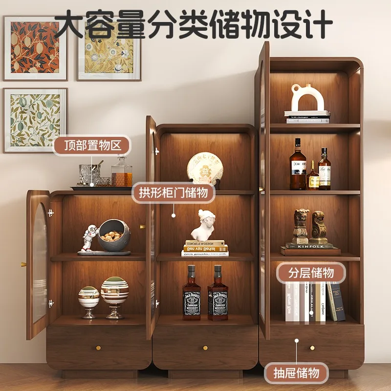 Retro medieval glass side cabinet wine cabinet display storage against the wall household living room vertical cabine
Retro medieval glass side cabinet wine cabinet display storage against the wall household living room vertical cabine