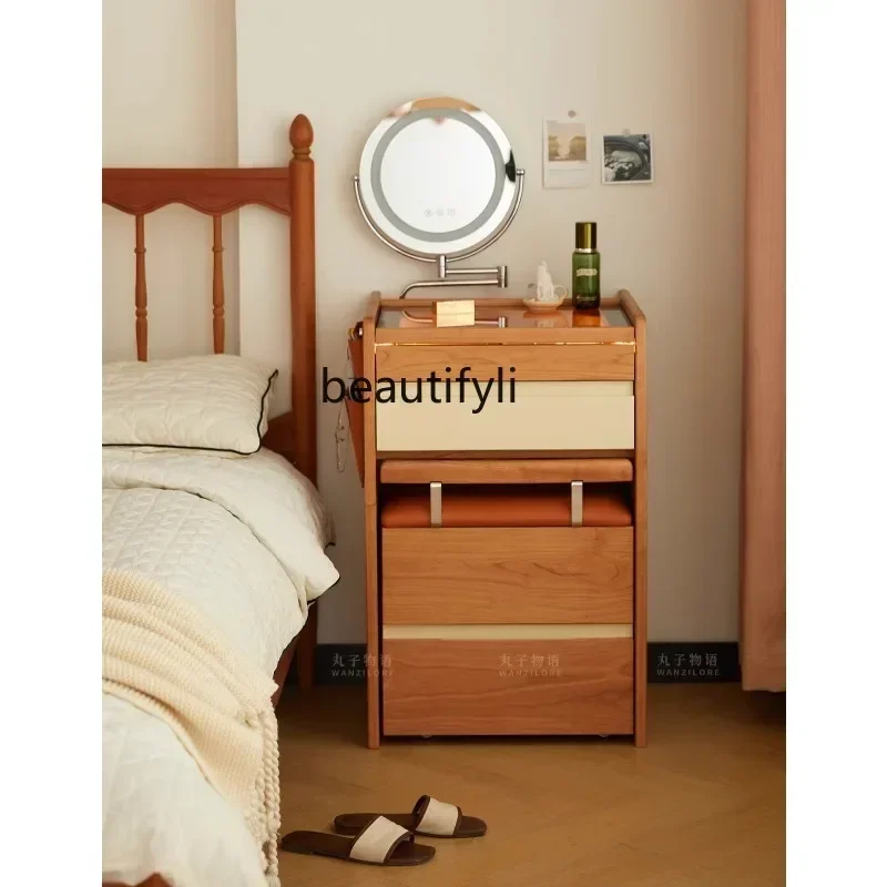 LXCherry wood solid wood dresser small makeup table retro narrow bedside table integratedSSS
LXCherry wood solid wood dresser small makeup table retro narrow bedside table integratedSSS