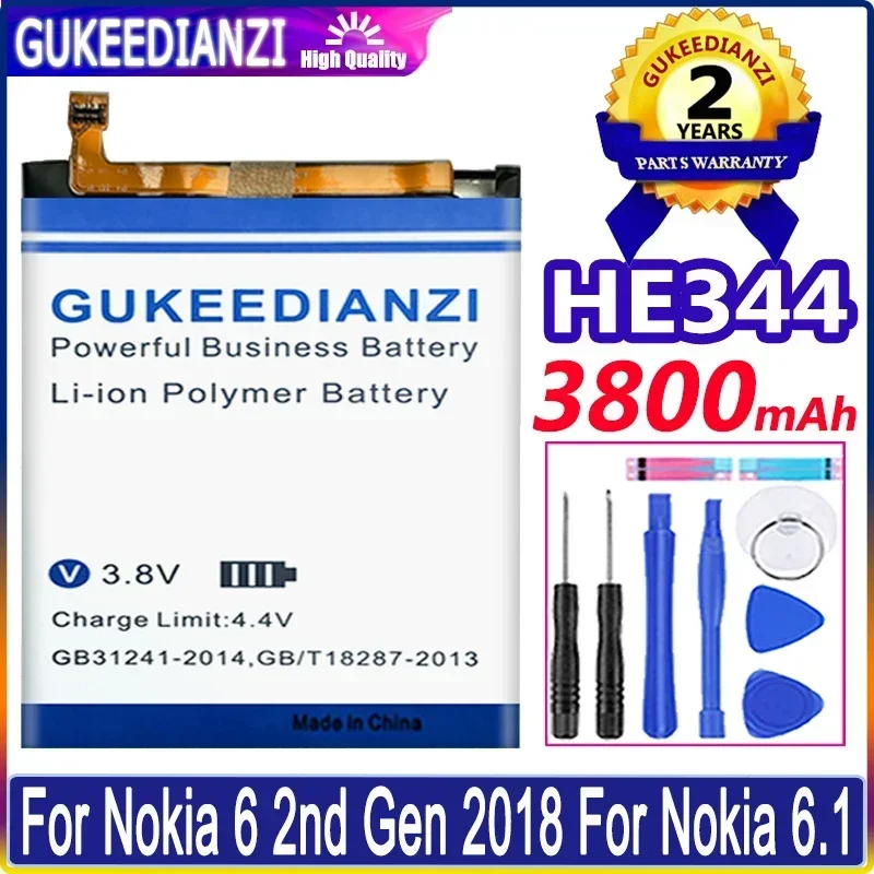 Для Nokia 6 2-го поколения 2018 для мобильного телефона Nokia 6.1, высокопроизводительный аккумулятор 3800 мАч
Для Nokia 6 2-го поколения 2018 для мобильного телефона Nokia 6.1, высокопроизводительный аккумулятор 3800 мАч