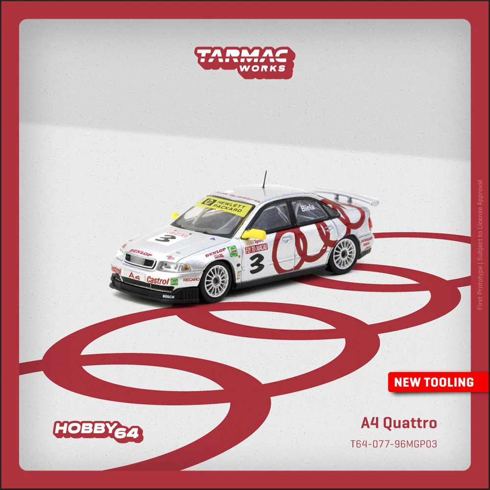 TW Model 1/64 A4 Quattro Macau Guia Race 1996 Winner Alloy Vehicle Toys Gifts for Teenagers Adults Hobby Collection
TW Model 1/64 A4 Quattro Macau Guia Race 1996 Winner Alloy Vehicle Toys Gifts for Teenagers Adults Hobby Collection