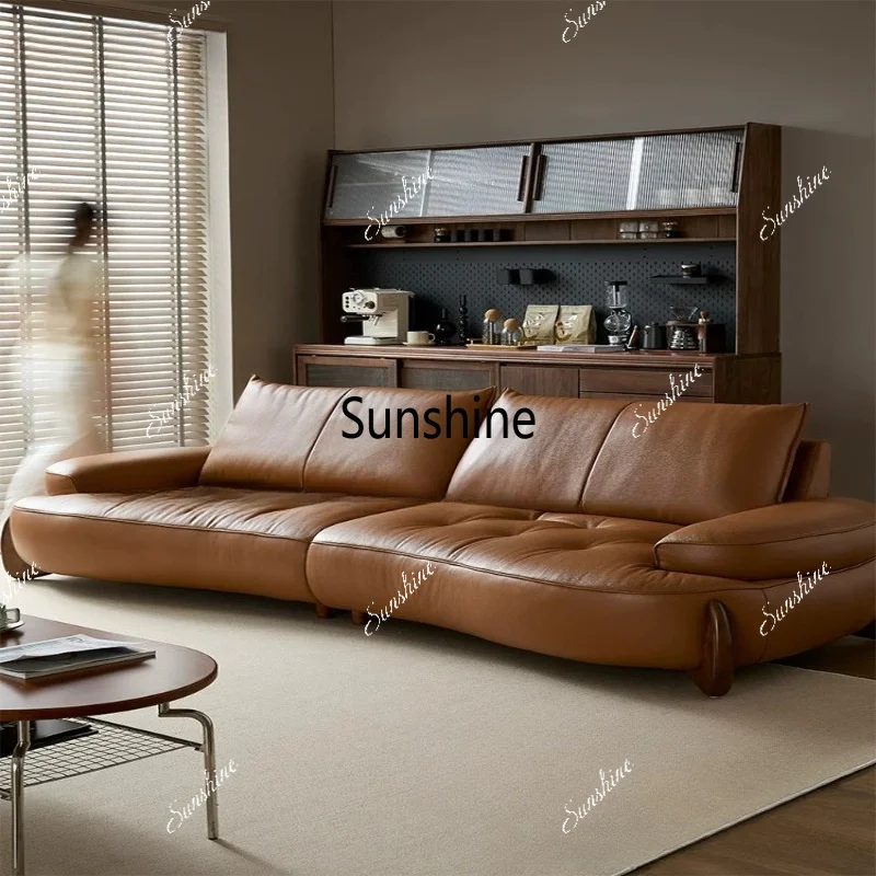 Sofa brown living room retro style arc modern light luxury small apartment straight row
Sofa brown living room retro style arc modern light luxury small apartment straight row