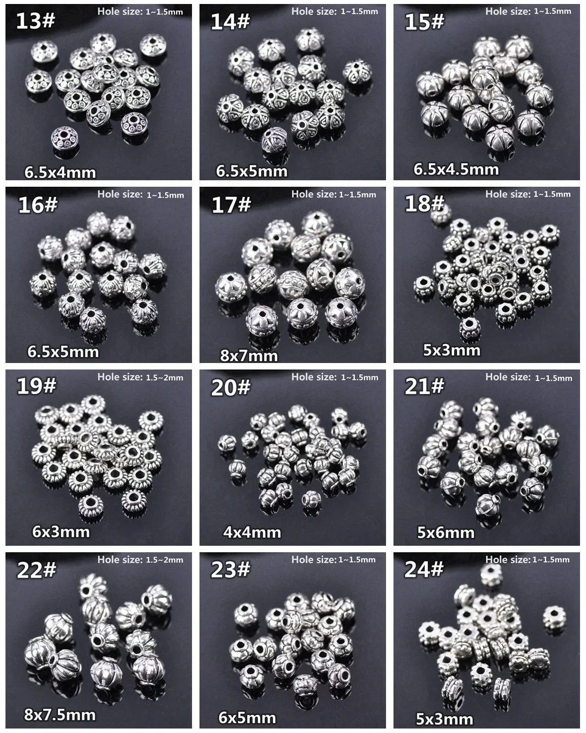 50pcs Tibetan Silver Color Metal Alloy Loose Crafts Beads Lot for DIY Earring Necklace Bracelet Jewelry Making Findings
50pcs Tibetan Silver Color Metal Alloy Loose Crafts Beads Lot for DIY Earring Necklace Bracelet Jewelry Making Findings