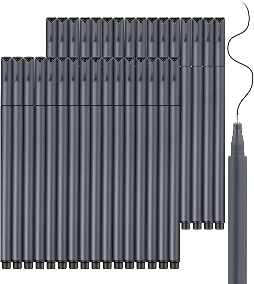 24 Black Fine Point Pens for Journaling, Planner, Art, Office, School
24 Black Fine Point Pens for Journaling, Planner, Art, Office, School