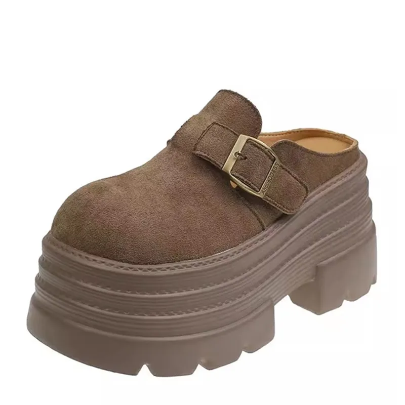 8cm Thick Bottom Increased Women Outer Wear 2025 New Spring and Autumn Retro Slip-on Lazy Super Hot Toe Cap Half Slippers
8cm Thick Bottom Increased Women Outer Wear 2025 New Spring and Autumn Retro Slip-on Lazy Super Hot Toe Cap Half Slippers