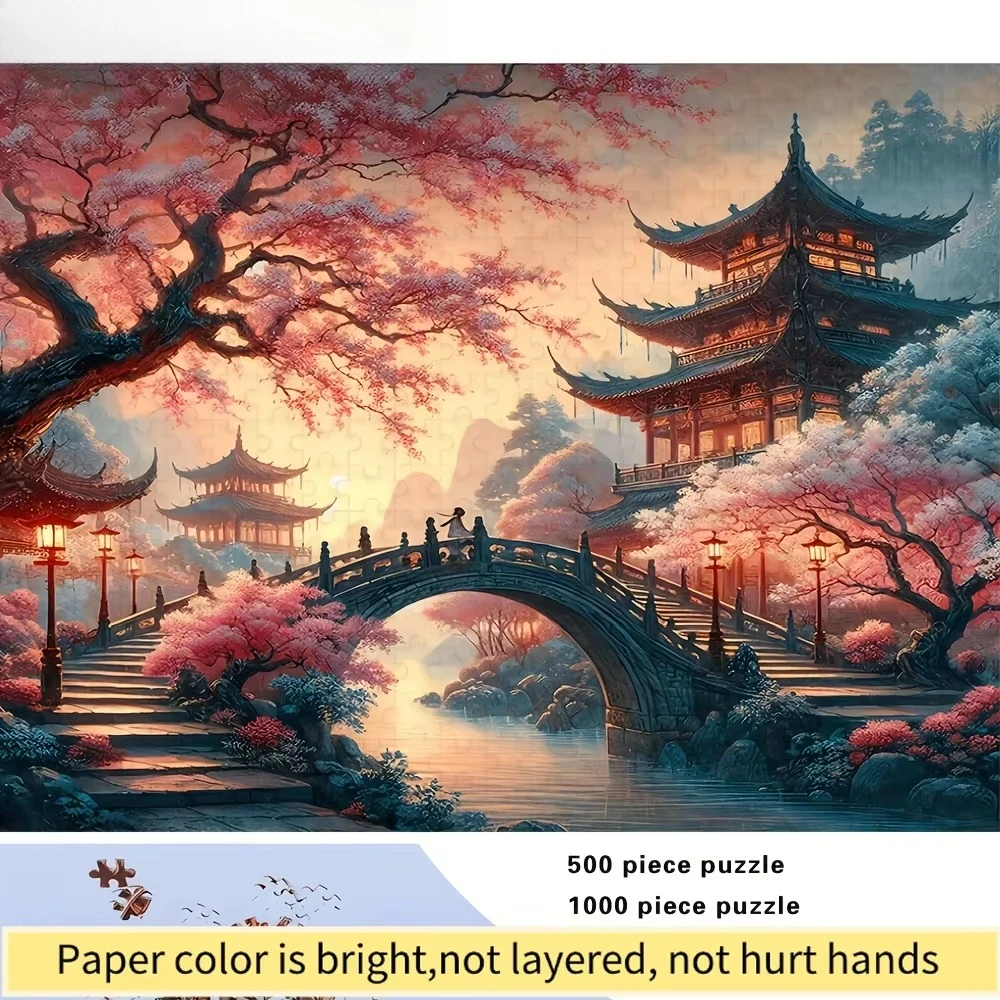 500/1000pcs Japanese-Inspired Cherry Blossom & Pagoda Jigsaw Puzzle - Large-Scale Challenging Adult Puzzle with Vibrant Colors
500/1000pcs Japanese-Inspired Cherry Blossom & Pagoda Jigsaw Puzzle - Large-Scale Challenging Adult Puzzle with Vibrant Colors