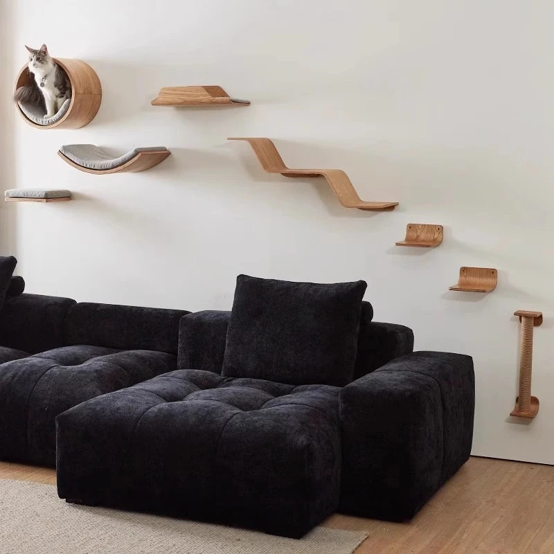 Solid wood cat climbing frame wall type upper wall cat nest jumping platform wall does not occupy the room
Solid wood cat climbing frame wall type upper wall cat nest jumping platform wall does not occupy the room